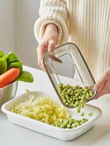 1 cái rổ lọc bằng thép không gỉ dùng cho bồn rửa nhà bếp, đa năng dùng để rửa rau củ quả. - Bạc - Xem 5