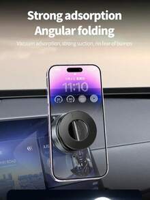 Magnetic Car Phone Holder, Foldable 360° Adjustable Vacuum Suction Cup Car Phone Mount, Suitable For Car Navigation And Daily Use - A - View 4