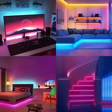 1-20M LED TV Backlight Strips, 44-Key Remote Control - USB Powered RGB LED Light Strip, Infrared Sensor, Suitable For Computer, Monitor, TV, Home Theater, Halloween Decor - Party Atmosphere Lights, Multi-Function Lighting Settings, Easy Installation - 44 Keys - View 5