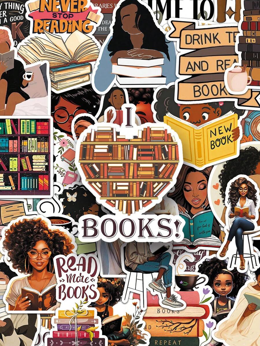 50pcs Stickers Positive Stickers Inspirational Stickers Aesthetic Stickers Cute Stickers Woman Stickers Cool Stickers For Water Bottle, Guitar, Luggage, Phone, Case, Laptop, Skateboard, Gift - Multicolor - View 1