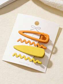 4个女孩甜美发夹，时尚百搭，日常佩戴 - 彩色 - 查看 5