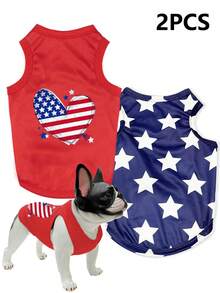 LUCKIE PAL Set de 2 piezas Chaleco de mascota con estampado de elemento estrella original, adecuado para Chihuahuas y perros pequeños, prevención física de pulgas, reduce la pérdida de pelo, aislamiento y transpirable, ropa interior y exterior para perros - Multicolor - Ver 13