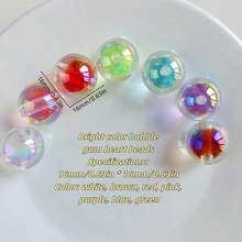 20 piezas de abalorios de acrílico de colores brillantes de doble capa de 16 mm, suministros de manualidades para collares, pulseras y joyería DIY - Perlas de corazón de azúcar - Ver 3