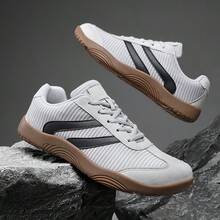1双纯色系带舒适户外休闲厚底鞋，适合所有季节 - 淺灰色 - 查看 6