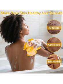 2pcs African Net Sponge Real Exfoliating Bath Brush, Nylon Body Brush For Daily Use - Multicolor - View 3