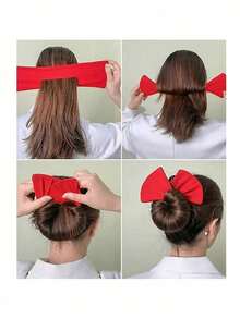 1pc Rotating Hair Curler, Slouchy Hair Twisting Band, Quick Hairstyling - Black - View 2