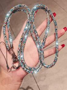 1 pièce Cordon de téléphone bandoulière long, sangle de poignet et de cou multifonction avec strass, bracelet mode pour femmes, convient pour les voyages en plein air, la randonnée, les achats, unisexe, porte-téléphone à corde courte, bracelet de smartphone, cordon de protection de smartphone, porte-clés, accessoire de téléphone, pendentif de téléphone, breloque de téléphone, rentrée scolaire, Coupe du monde - Multicolore - Voir 15