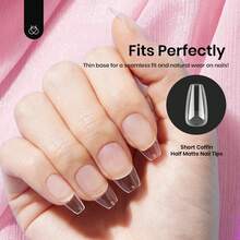 Beetles Soft Gel Nail Tips Short Almond 288pcs In 12 Sizes, Etch-X Pre-Etched Full Cover Acrylic Fake Nails Art - Coffin Short 576pcs (Etch X Nail Tips) - View 6
