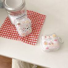 1个可爱斑点狗猫耳蓝牙耳机保护套，适用于 3/4、Pro 2、蓝牙12系列 - 彩色 - 查看 4