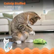 Catstages Peelin' Good Banana Kicker Dental Catnip Toy, Yellow - Vị dưa chua giòn tan - 1 gói (1 hộp) - Xem 4