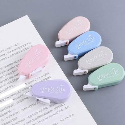 4卷糖果色修正带，用于修正笔迹错误，适合学生、学习和办公用品，是返校季的理想之选。