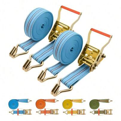 2pcs Eslinga Matraca 5.5cm*12m 8000kg Con Ganchos Remolque