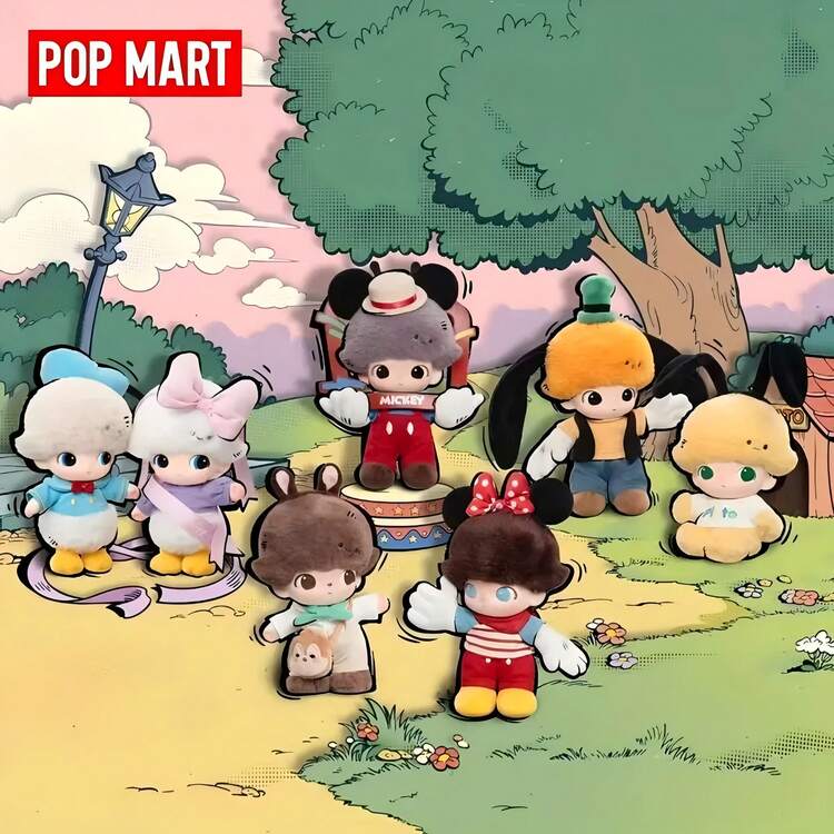 限量版 POP MART Labubu 收藏毛绒玩具，PVC 毛绒公仔，联名盲盒，装饰钥匙扣，可重复使用，适合作为圣诞节、新年和生日礼物 - 杏色 - 查看 5