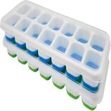 2 Pieces Silicone Ice Cube Trays With Lid, Ice Cube Mould, LFGB Certified, Square Ice Cube Trays Easy To Remove - Multicolor - View 4