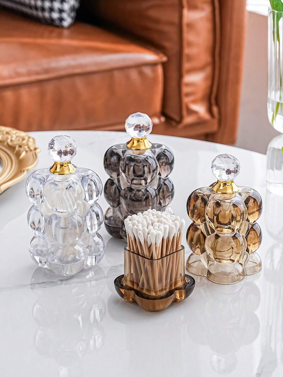 1pc Creative Toothpick Holder & Cotton Swab Storage Box - View 1