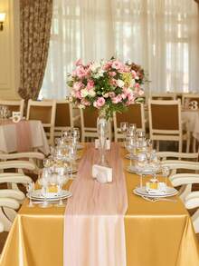 1PC Satin Tablecloth 102 X 58 Inch Overlay Satin Table Cover Rectangle Bright Silk Tablecloth Smooth Fabric Table Decoration For Wedding Banquet Party Events - Satin Tablecloth - View 9