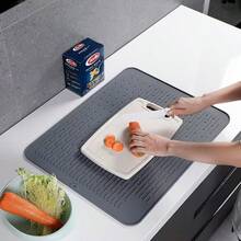 Rejilla de secado de platos de silicona, organizador de cubiertos estilo cajón, alfombrilla de almacenamiento y escurridor de utensilios de cocina - Ver 4