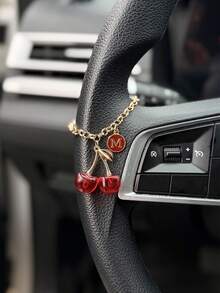 1 chiếc dây xích vô lăng hình chữ anh đào đỏ dễ thương dành cho nữ, phụ kiện trang trí xe hơi. - A - Xem 11