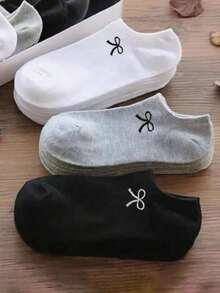 Casual Versatile Bowknot Invisible Ankle Socks - Multicolor - View 1