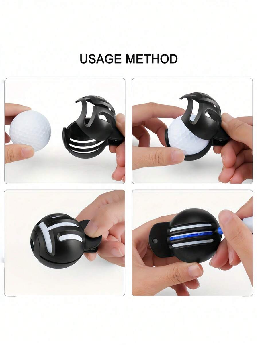 1/2 Set Of Golf Ball Marker Stands, With Anti-Slip Handles - Sturdy Structure, Featuring Alignment System And Alignment Lines - Dual-Sided Training Aid Tools - Usable On Both Sides - Easy To Use - Suitable For Golfing - Multicolor - View 1