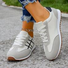 2026 Nuevos tenis de mujer para otoño, versátiles y populares con suela blanda, transpirables y de estilo casual chunky - blanco negro - Ver 3