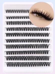 200pcs Black 60D Cluster Lashes 8-16mm D-Curl Lash Extension DIY Self-Use Lash Set - D - View 2