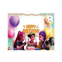 K-Pop Party Decor Photo Booth Backdrop, Demon Hunting Girl Group Photography Props, Random Style - Multicolor - View 2