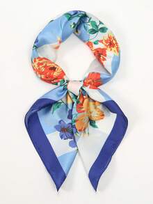 1条简约印花70厘米方巾，新款春季女士头巾，多功能腰带、头巾、时尚领巾，适合海滩、度假等场合。 - 彩色 - 查看 5