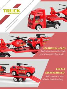 1:64迷你合金塑料拖车玩具车套装，儿童玩具车，工程车模型，男孩女孩礼物，生日礼物。部分配件随机赠送，恕不另行说明。 - 彩色 - 查看 8