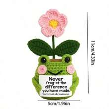 1pc Handmade Woven Frog Shaped Planter, Soft, Comfortable, Durable And Sturdy. The Beautiful Woven Pattern And Vibrant Colors Make It An Excellent Choice For Indoor Decor. Can Be Placed In Bedroom, Living Room Or Any Desired Display Area. - Multicolor - View 2