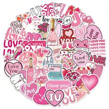 50pcs Heart Shaped Stickers For Decorating Phone Cases, Notebooks, Diaries, Planners, Guitars, Skateboards, Valentine's Day Gifts - Love - View 8