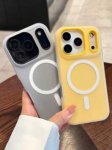 VRNOEI 奢华哑光多巴胺果冻磁吸手机壳，兼容 16/15/11/12/13/14/17 Pro Max Plus/17 AIR，防震保护，支持磁吸无线充电 - 白色 - 查看 4