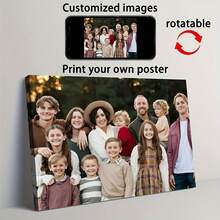 Customizable Wooden Frame Canvas Wall Art - Personalized Family Portraits And Action Photos, Framed Canvas Painting For Living Room Bedroom Home Office Decor - Multicolor - View 4