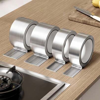 2pcs Thick Aluminum Foil Tape, Oil-Proof, Mildew-Resistant, Heat-Resistant, Waterproof Sealant Tape For Kitchen Stove, Oven, Duct