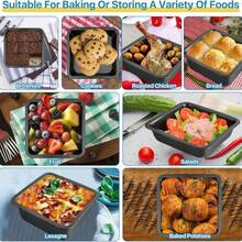 1 pieza Molde cuadrado para pasteles antiadherente de 8 pulgadas, apto para pasteles, brownies, lasaña, etc. Utensilios de hornear de acero al carbono con calentamiento uniforme, fácil de limpiar - Multicolor - Ver 3