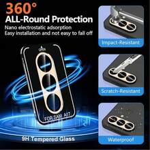 1pc Camera Lens Protector, Suitable For Samsung Galaxy A07/A17/Z Fold7/A26/A36/A56A37/A57/S25 Edge, Metal Ring Tempered Lens Protector, Aluminum Alloy Frame, Rear Camera Screen Protector And Lens Cap, Easy Installation With Locator. Suitable For Daily, Office And Home Use. Waterproof, Anti-Fall, Anti-Scratch And Anti-Fingerprint. A Complete Smartphone Accessory. - Multicolor - View 6