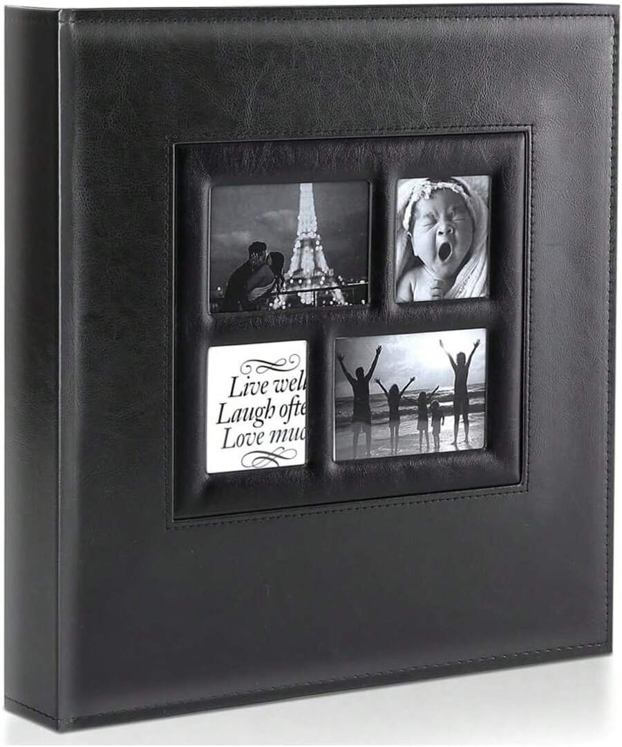 Ywlake Photo Album 4x6 500 Pockets Photo, Extra Large Capacity Family Wedding Picture Albums Holds 500 Horizontal And Vertical Photos Black - Đen - Xem 1