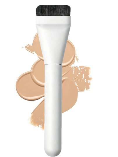 1PC New Ultra-Thin Blade Flat-Head Foundation Brush Mask Brush Base Makeup Tool, Seamless, Non-Powder-Absorbing, Essential For Makeup Artists, Travel Portable.