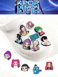 K-Pop 恶魔猎人鞋饰，PVC材质，动漫少女Rumis、Zoeys、Mira等角色造型，可批发，适用于鞋架、收纳、户外、花园、旅行、沙滩等场合，是毕业季、毕业典礼、毕业礼物、祝贺毕业、毕业典礼、优秀毕业生、毕业派对等场合的理想之选。 - 彩色 - 查看 2