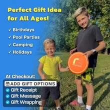 Refresh Sports Fun Flying Toy Regalo de Pascua para niños adolescentes y adultos disco suave de playa diseño duradero Flota en el agua - Relleno de cesta de Pascua para adolescentes - Friisbee - Naranja y amarillo - Ver 6
