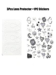 1张贴纸 + 3张磨砂透明相机镜头保护膜,柔软防刮,适用于 17 Pro Max/17 Pro - 金屬愛心 - 查看 11