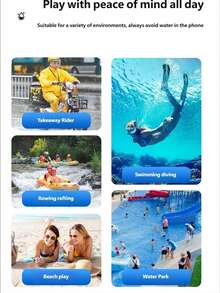 Yuke 防水手机腰包触屏收纳袋，适合海滩、泳池、邮轮等场合，大容量防水手机包 - 彩色 - 查看 2