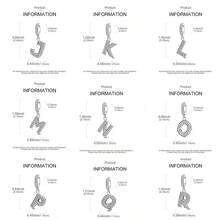 1 Pc A-Z 26-Letter Alphabet Charms With Inlaid Shiny Zirconia-DIY LOVE Letter Jewelry Gift, Perfect For Custom Bracelets And Necklaces - Silver - View 2