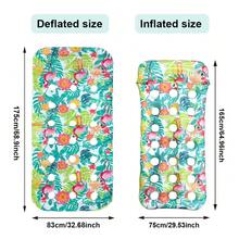 1个充气叶子火烈鸟漂浮躺椅，PVC材质中空水上漂浮椅，适合夏季沙滩、泳池派对和水上娱乐活动 - 洞洞樹葉火烈鳥浮排 - 查看 6