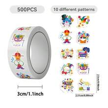 500张普珥节主题贴纸 - 普珥节卷装贴纸，美观实用，可用于剪贴簿、日记本、笔记本电脑、保险杠、滑板、水瓶、电脑、手机、贺卡、相册、家具等装饰。 - 查看 3