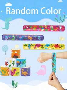 12pcs Kids Dinosaur Slap Bracelets, Children's Party Decorations, Birthday Party Favors - Multicolor - View 9