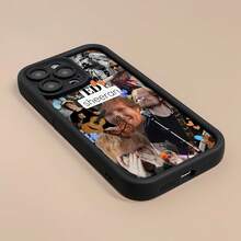 Retrato de Ed Sheeran con mariposas y flores naranjas.funda de teléfono Fundas compatibles con ,Apple,VIVO,OPPO,,, y Honor.Fabricadas en silicona TPU,ofrecen protección contra golpes y caídas. - Negro - Ver 2