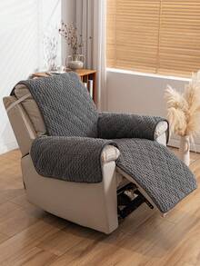 1PC Soft Plush Edge Sofa Protection Pad, Quilted Couch Cover For Single Seat, Pet-Friendly Furniture Slipcover With Non-Slip Design - Multicolor - View 6