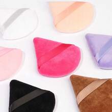 8pcs Triangle Powder Puffs, Setting Powder Puffs, Makeup Sponges, Soft & Skin-Friendly Fluffy Texture, Durable & Reusable, Suitable For Facial Makeup - Multicolor - View 4
