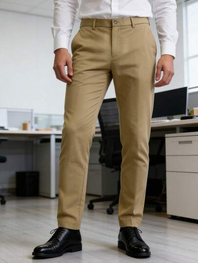 1 chiếc quần tây công sở nam kiểu cổ điển, chất liệu nhẹ, thời trang tối giản, thích hợp cho nam giới, mùa xuân/hè.